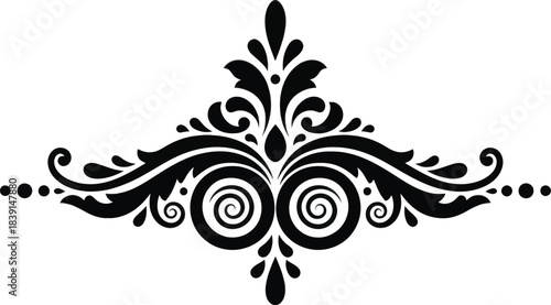 Vintage decorative flourish ornament elegant divider illustration