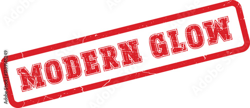 Vibrant Red Modern Glow Grungy Rubber Stamp for Bright Luminous Concepts