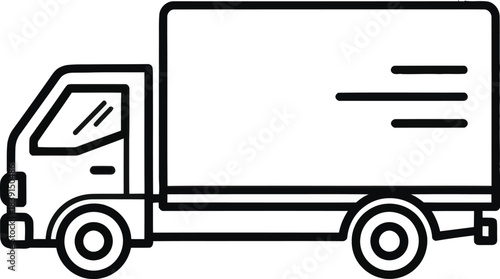 Delivery Truck Line Vector