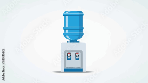 A water cooler illustration standing alone in a neutral environment from a frontal viewpoint