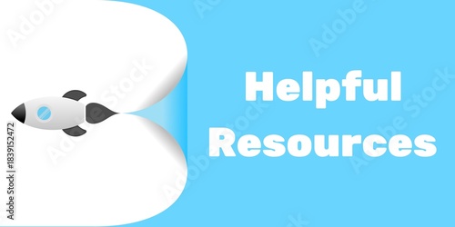 Tableau sur toile Helpful Resources Banner with Modern Support and Information Illustration