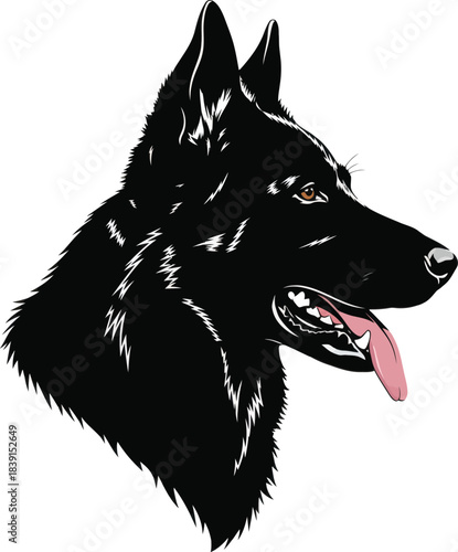German Shepherd Head Vector