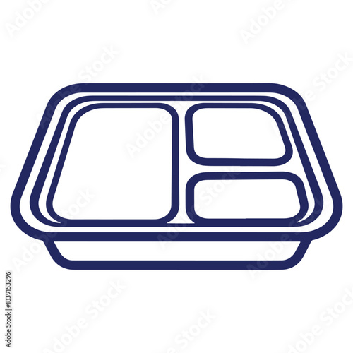 Compartmentalized Food Container Vector Illustration For Balanced Meal Preparation And Portion Control Dieting With Space for Vegetables and Protein