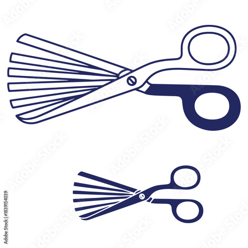 Herb scissors illustration featuring multiple blades for efficient chopping of herbs and spices isolated on white background for culinary projects