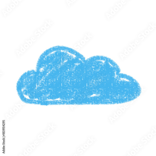 cloud illustration crayon style vector