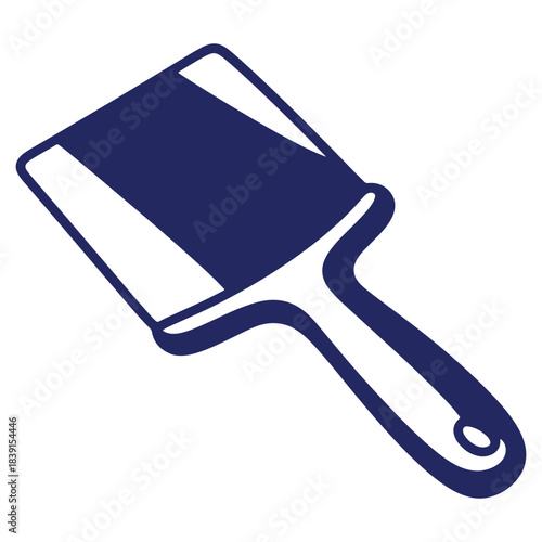 Navy Blue Paint Scraper Icon for Home Improvement and Construction Projects Isolated on White Background Simple Minimalist Design