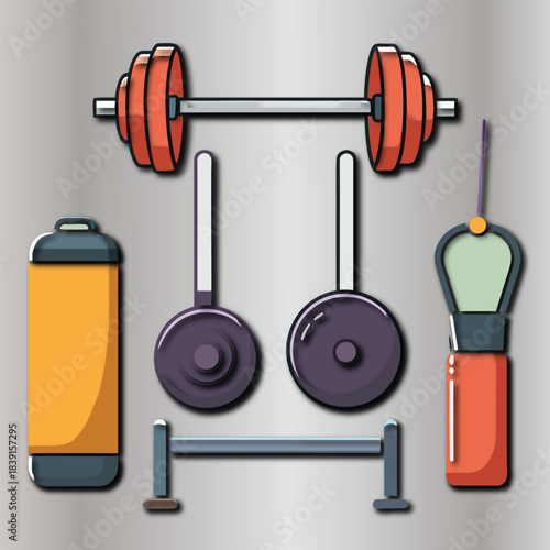 Isolated fitness equipment: heavy iron dumbbell for strength training and muscle building on a white background