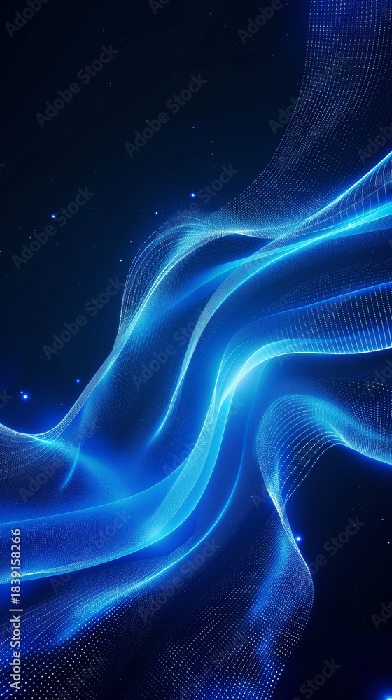Fototapeta premium Deep Blue Glowing Fluid Abstract Motion Background