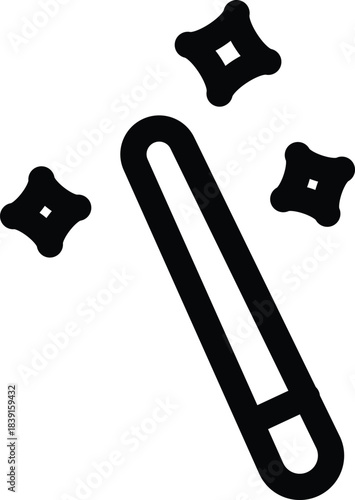 Magic wand with shining stars