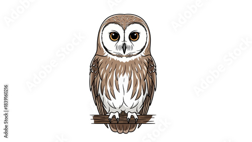owl on white background