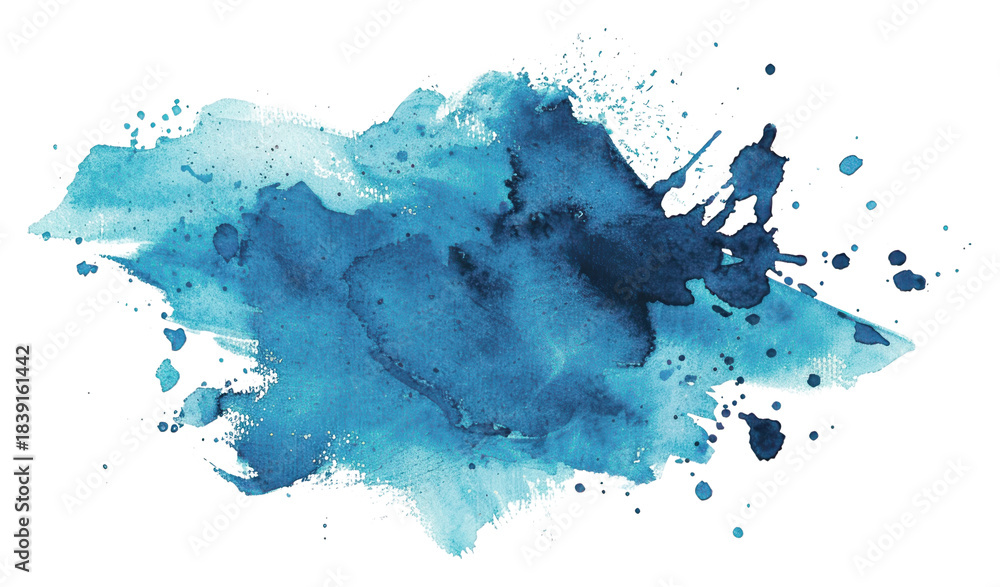 Obraz premium PNG Blue watercolor splash animal powder stain.
