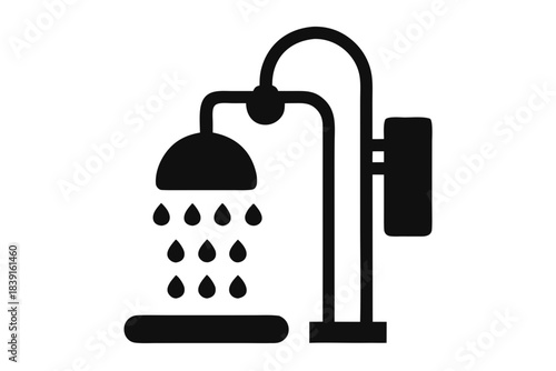 shower bathroom icon,  shower  silhouette art
