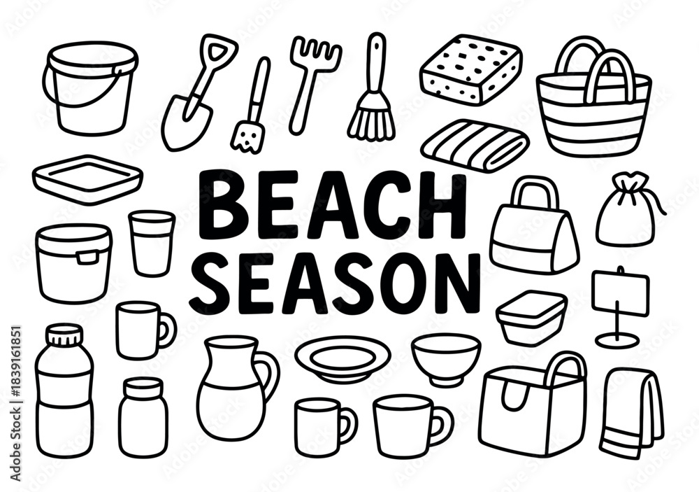 Obraz premium Beach Season Icons