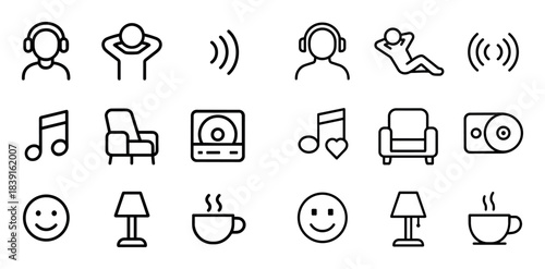 Minimalist CD Player Icons