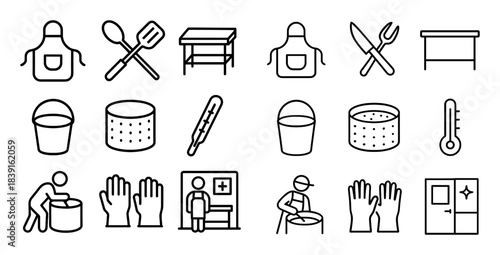 Cheesemaking Icon Set