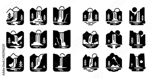 Minimalist Waterfall Icons