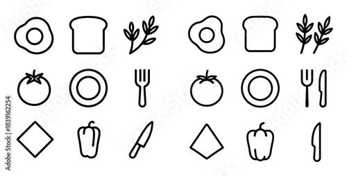 Minimalist Breakfast Icons