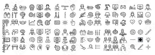Medical icons set with diverse activities