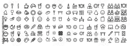 Diverse food and dining icons collection