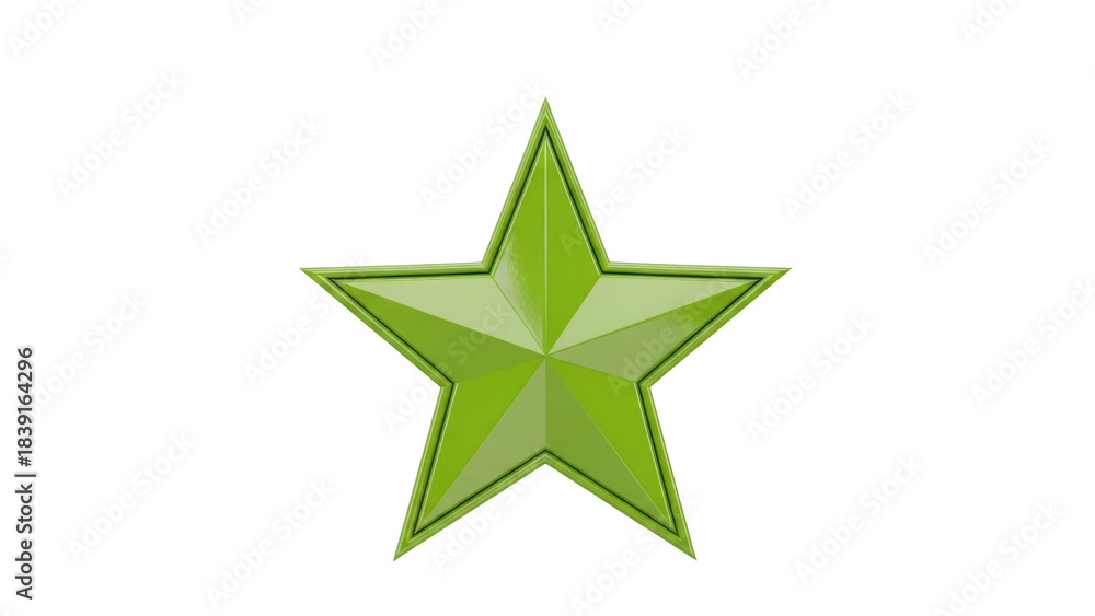 Obraz premium Isolated vector illustration of a green five-pointed star with geometrical arrangement