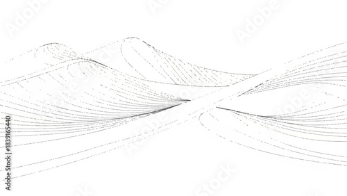 Modern minimalist vector illustration of undulating abstract lines, creating a serene and flowing visual rhythm