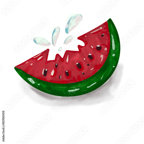 half watermelon look delicious and fresh