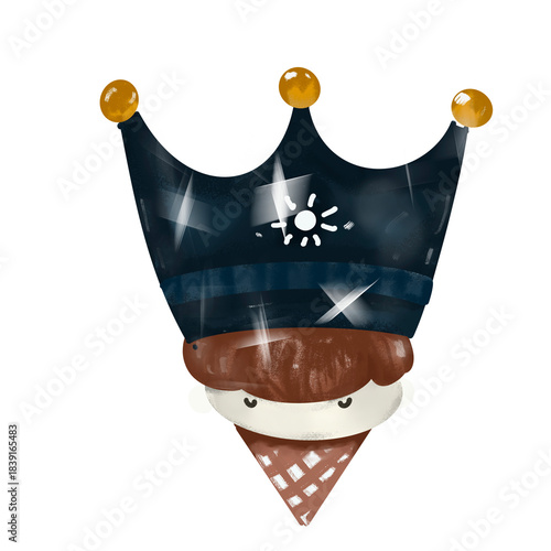 cute icecreem boy with crown