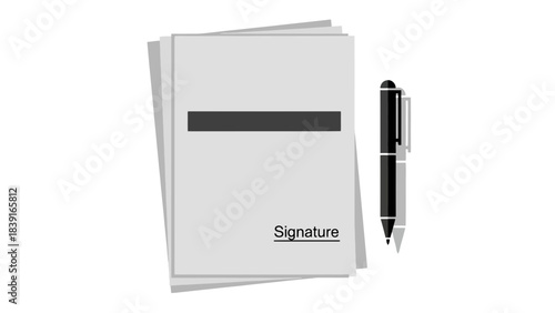 Document with Blank Signature Line and Pen Business Agreement Legal Contract or Official Paperwork Ready for Signing