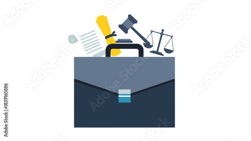 Legal Justice Law Business Briefcase Icon Vector Illustration