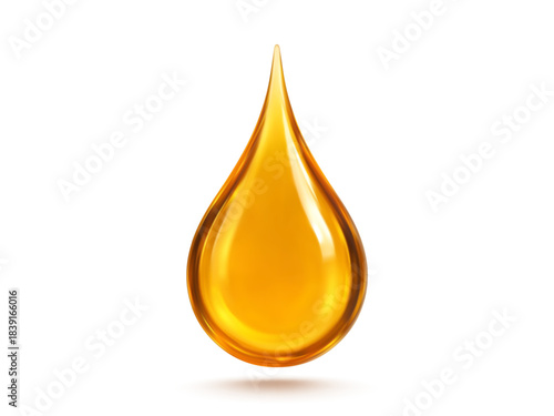 Oil drop isolated on white background. Vector realistic illustration