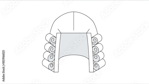 Illustration of a Barrister s Wig Symbol of Law and Justice