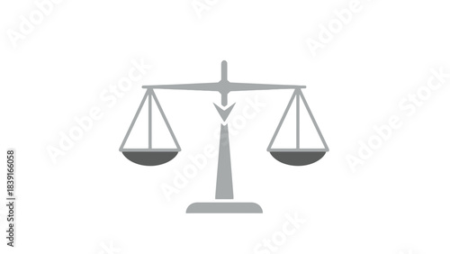 Symbol of Justice Classic Scales of Justice Icon Balanced and Fair Law Concept Legal Equality Courtroom Symbol and Fairness Illustration Vector Graphic