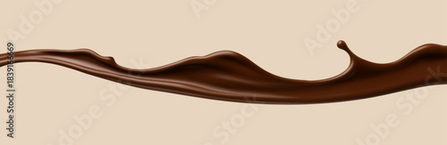 Chocolate splash. Liquid choco wave. Vector illustration