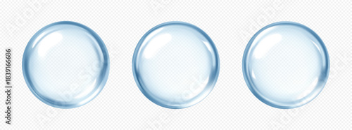 Collagen serum or essence drops. Collagen serum bubbles. Cosmetic essence. Concept skincare cosmetics solution. Vector illustration