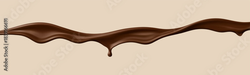 Chocolate splash. Liquid choco wave. Vector illustration