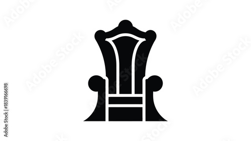 Silhouette of a regal ornate throne chair symbolizing power authority and royalty