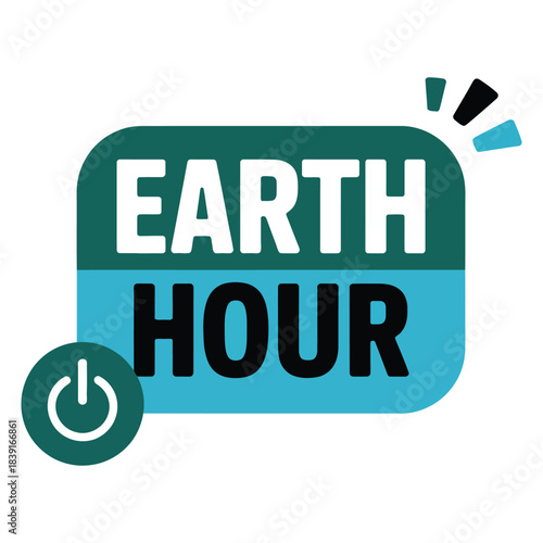 Earth Hour Minimal Vector Design.