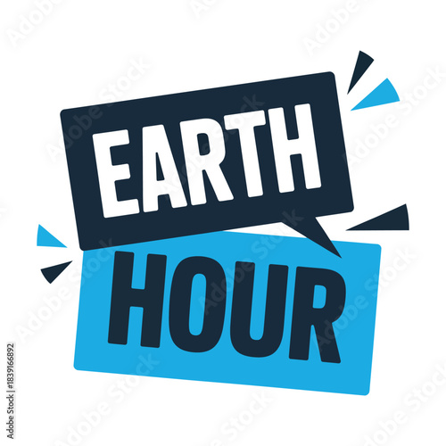 Earth Hour Minimal Vector Design.