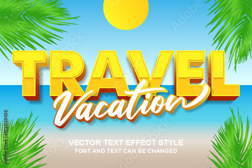 travel vacation summer tropical paradise editable text effect font style template typography lettering