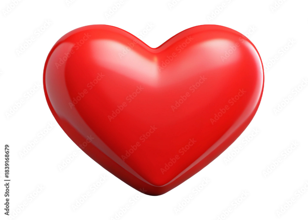 Fototapeta premium red heart icon in shape on isolated background 3d