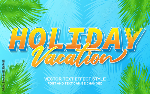 holiday vacation travel journey the world typography lettering editable text effect font template design