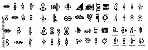 Various nautical and knot symbols collection
