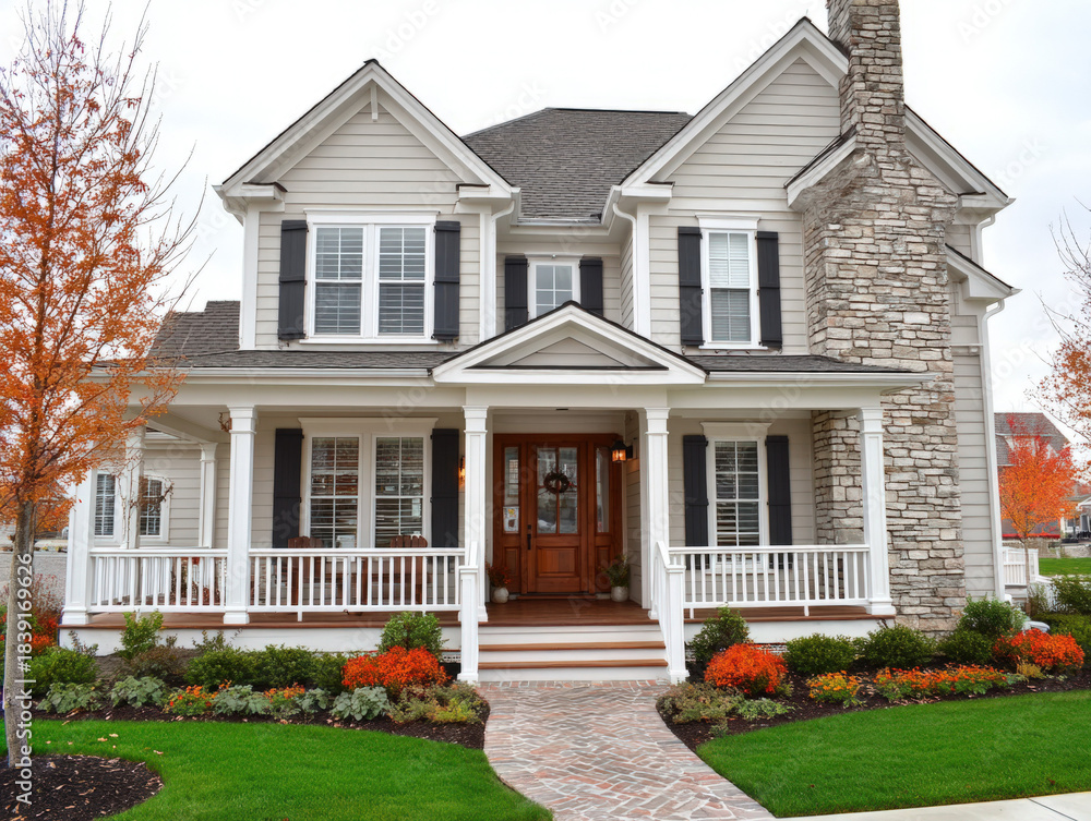 Fototapeta premium American farmhouse style home