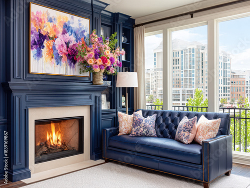 Blue interior room design