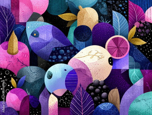 Berries pattern background