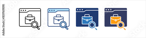 Job Search Icon Set Multiple Style Collection