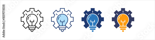 Skill Learning Icon Set Multiple Style Collection