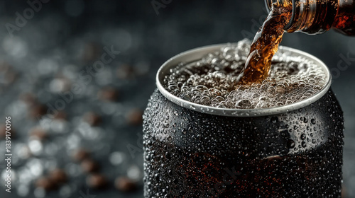 Carbonated drink can being ...