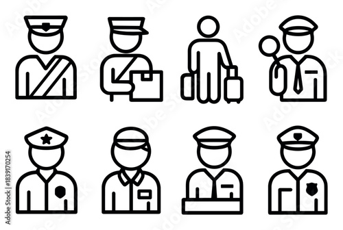 Airport Border Service Icons