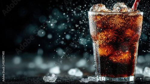 Fizzy drink bubbles rising ...